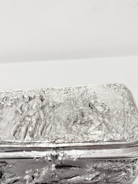 Electro Form Antique Silver Plated Box Decorated with Relief Work Electro Form Antique Silver Plated Box Decorated with Relief Work