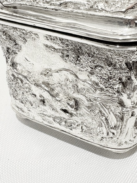 Electro Form Antique Silver Plated Box Decorated with Relief Work Electro Form Antique Silver Plated Box Decorated with Relief Work