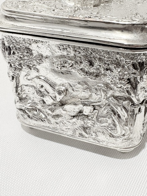 Electro Form Antique Silver Plated Box Decorated with Relief Work Electro Form Antique Silver Plated Box Decorated with Relief Work
