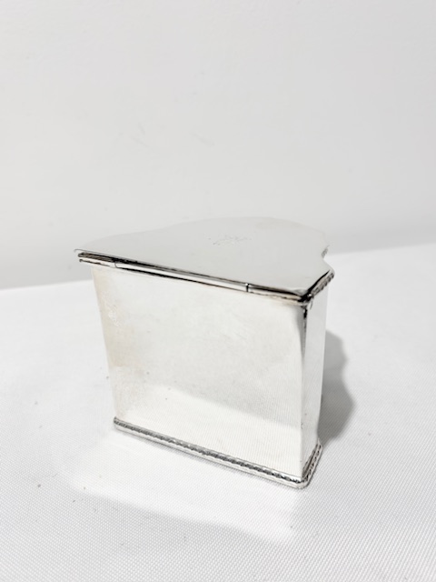 Novelty Vintage Silver Plated Tea Caddy in the Form of a Knife Box Novelty Vintage Silver Plated Tea Caddy in the Form of a Knife Box
