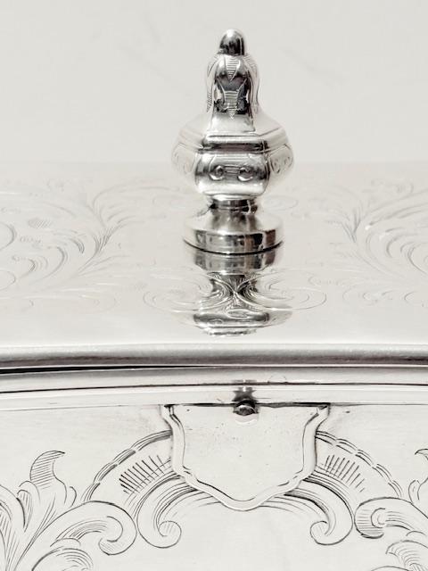 Antique Silver Plated Rectangular Tea Caddy Antique Silver Plated Rectangular Tea Caddy
