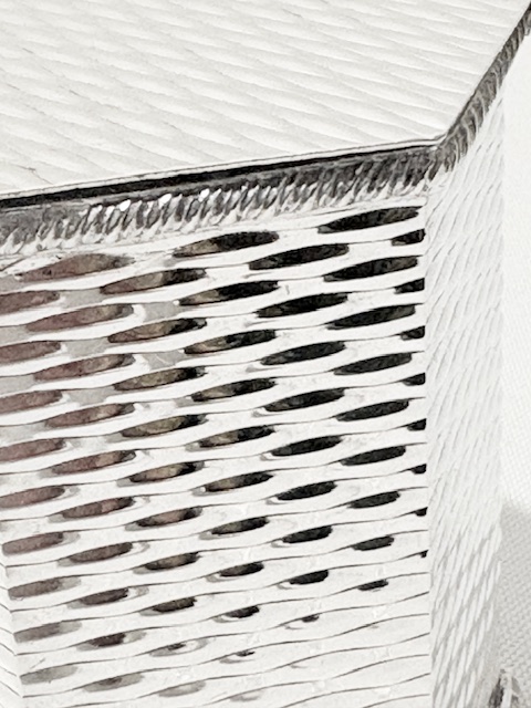 Smart Hexagonal Antique Silver Plated Tea Caddy