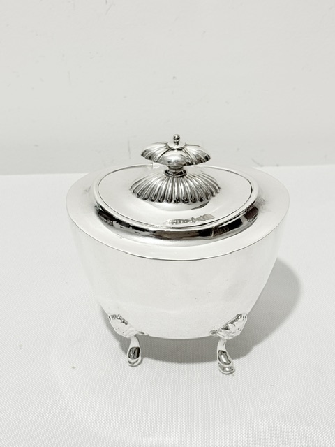 Antique Silver Plated Tea Caddy with Plain Bulbous Body