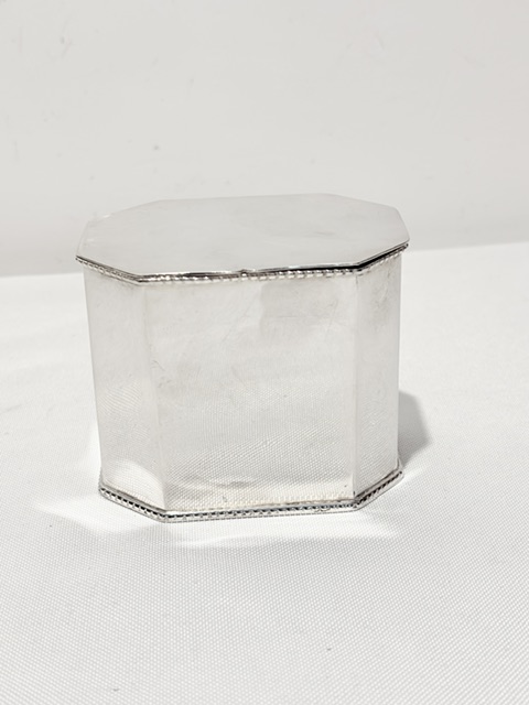 Antique Octagonal Silver Plated Tea Caddy