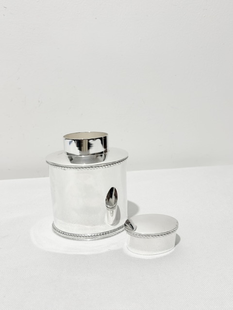 Cylindrical in Shape Antique Silver Plated Tea Caddy Cylindrical in Shape Antique Silver Plated Tea Caddy