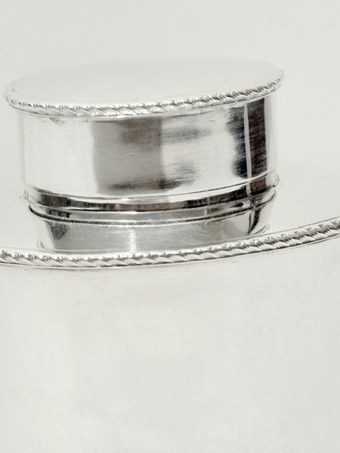 Antique Silver Plated Oval Tea Caddy Cylindrical in Shape