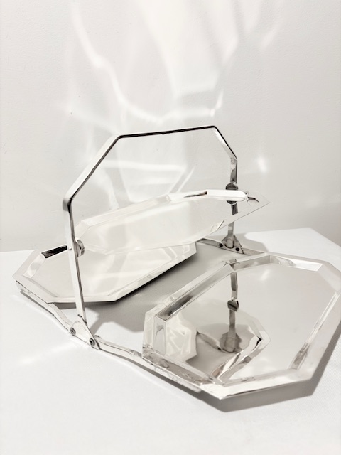 Antique Silver Plated Folding Cake Stand