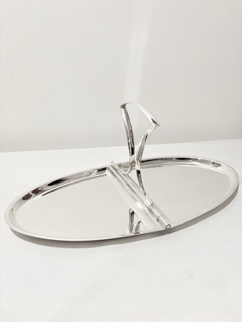 Unusual Antique Silver Plated Folding Cake Stand