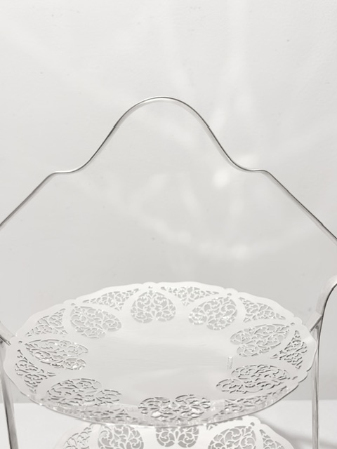 Antique Silver Plated Cake Stand with Widely Pierced Plates Antique Silver Plated Cake Stand with Widely Pierced Plates