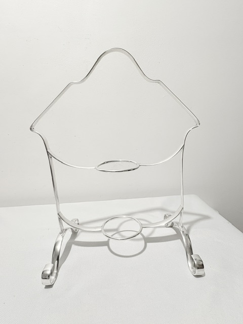 Antique Silver Plated Cake Stand with Widely Pierced Plates Antique Silver Plated Cake Stand with Widely Pierced Plates