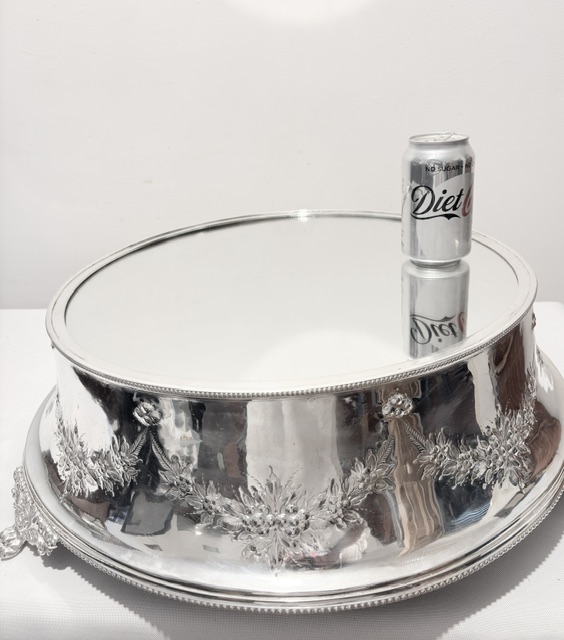 Handsome Antique Silver Plated Table Centrepiece Plateau or Cake Stand Handsome Antique Silver Plated Table Centrepiece Plateau or Cake Stand