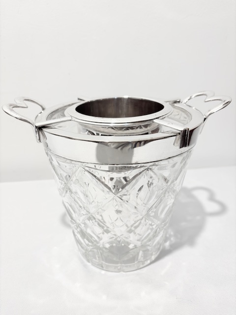 John Grinsell & Sons Silver Plated and Glass Champagne Bucket or Wine Cooler