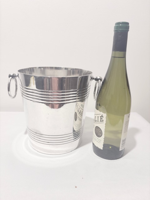 Cylindrical Silver Plated Champagne Bucket or Wine Cooker
