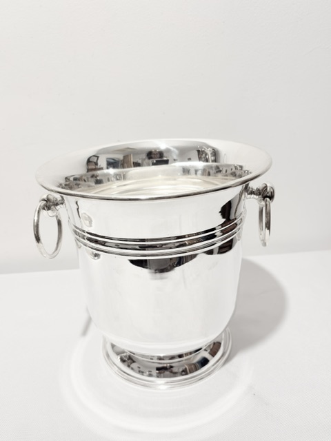 Antique Silver Plated Champagne or Wine Bucket Cooler with Stand Antique Silver Plated Champagne or Wine Bucket Cooler with Stand