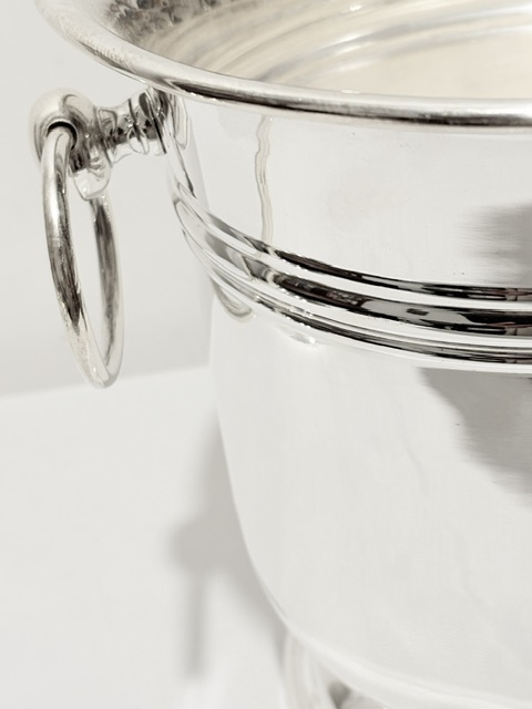 Antique Silver Plated Champagne or Wine Bucket Cooler with Stand Antique Silver Plated Champagne or Wine Bucket Cooler with Stand