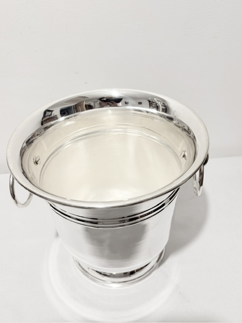 Antique Silver Plated Champagne or Wine Bucket Cooler with Stand Antique Silver Plated Champagne or Wine Bucket Cooler with Stand