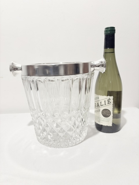 Vintage Silver Plated Mounted and Glass Champagne Bucket or Wine Cooler Vintage Silver Plated Mounted and Glass Champagne Bucket or Wine Cooler