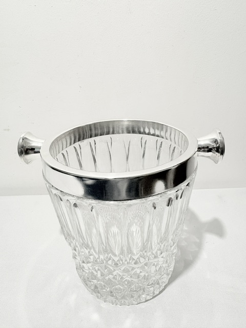 Vintage Silver Plated Mounted and Glass Champagne Bucket or Wine Cooler Vintage Silver Plated Mounted and Glass Champagne Bucket or Wine Cooler