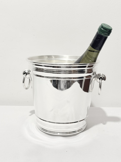 Antique Silver Plated Champagne Bucket or Wine Cooler with Ball Handles Antique Silver Plated Champagne Bucket or Wine Cooler with Ball Handles
