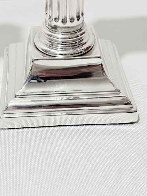 Traditional Pair of Antique Silver Plated Candlesticks