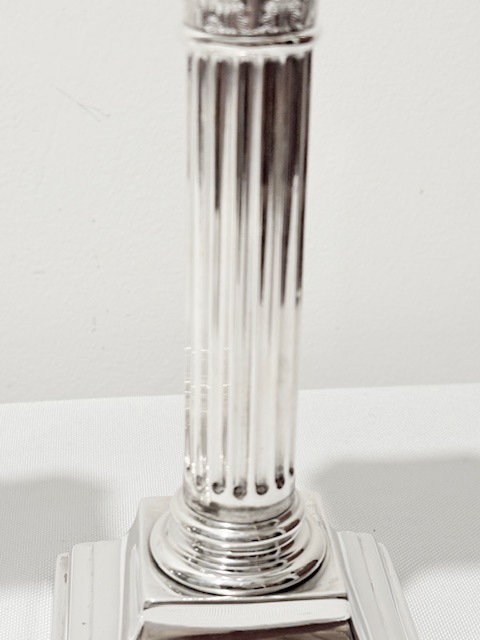 Traditional Pair of Antique Silver Plated Candlesticks