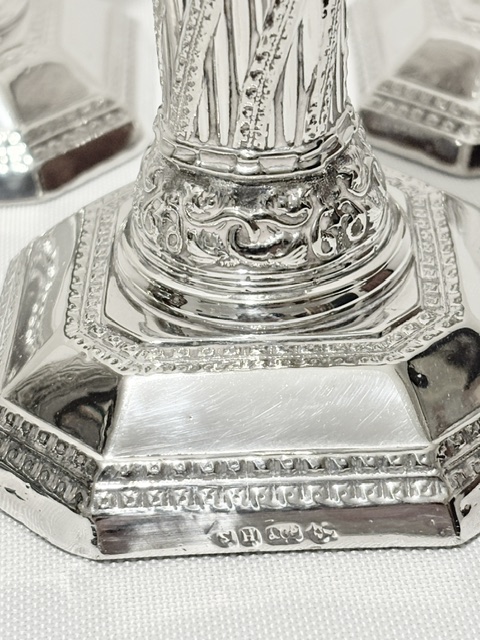 Usual Set of 4 Antique Silver Plated Candlesticks Usual Set of 4 Antique Silver Plated Candlesticks