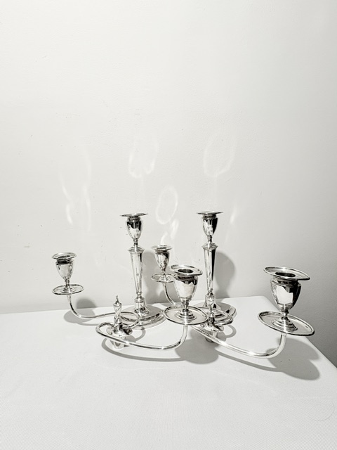 Handsome Pair of Antique Silver Plated Candelabra Handsome Pair of Antique Silver Plated Candelabra