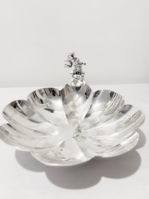 Antique Silver Plated Comport with Looped Edges