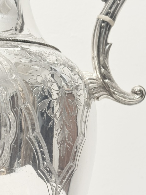 Antique Silver Plated Claret Jug with Side Looped Handle