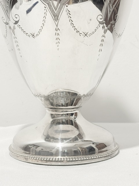 Antique Silver Plated Claret Jug with Side Looped Handle