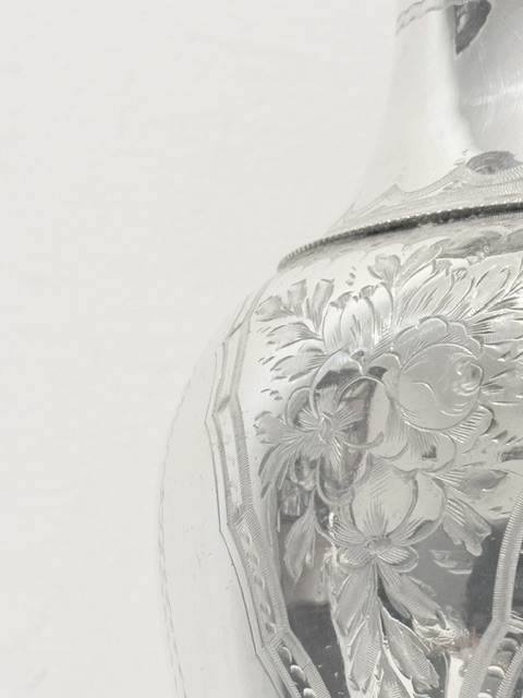 Antique Silver Plated Claret Jug with Side Looped Handle