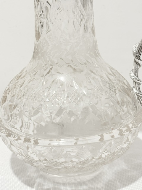 Antique Silver Plated and Cut Class Claret Jug Antique Silver Plated and Cut Class Claret Jug
