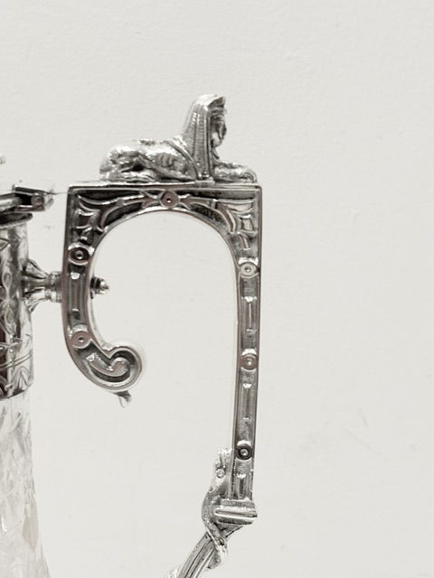 Antique Silver Plated and Cut Class Claret Jug Antique Silver Plated and Cut Class Claret Jug