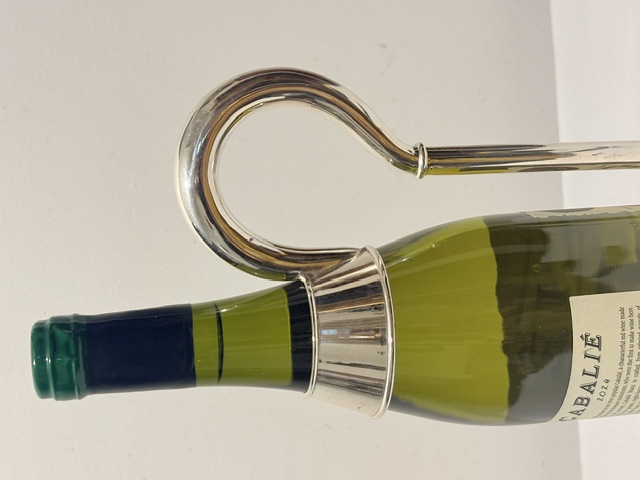 Antique Silver Plated Adjustable Wine Bottle Holder