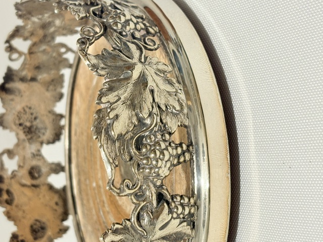 Pair of Antique Silver Plated Wine Decanters or Champagne Bottle Coasters