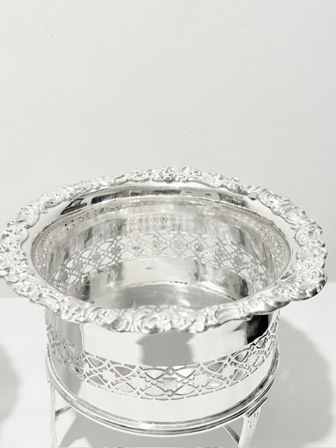 Antique Silver Plated Pair of Planters or Wine Bottle Holders Antique Silver Plated Pair of Planters or Wine Bottle Holders