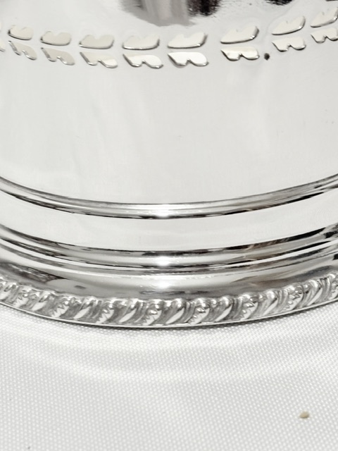 Antique Silver Plated Two Handle Wine Bottle Holder or Sleeve Antique Silver Plated Two Handle Wine Bottle Holder or Sleeve