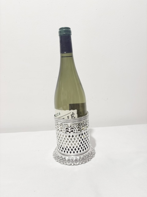 Antique Silver Plated Wine Bottle Coaster with a Boar Crest or Armorial Antique Silver Plated Wine Bottle Coaster with a Boar Crest or Armorial