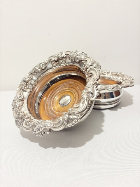 Antique Pair of Old Sheffield Plate Coasters
