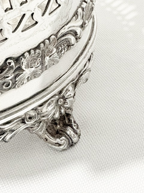 Antique Silver Plated Wine or Champagne Bottle Coaster Antique Silver Plated Wine or Champagne Bottle Coaster