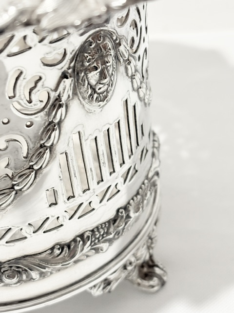Antique Silver Plated Wine or Champagne Bottle Coaster Antique Silver Plated Wine or Champagne Bottle Coaster