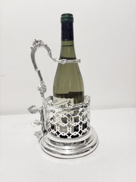 Antique Silver Plated Wine or Champagne Coaster Holder Antique Silver Plated Wine or Champagne Coaster Holder