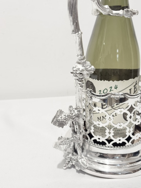 Antique Silver Plated Wine or Champagne Coaster Holder Antique Silver Plated Wine or Champagne Coaster Holder