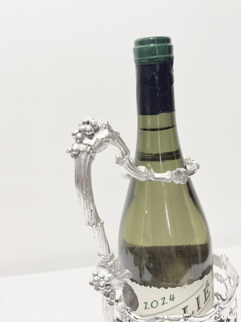 Antique Silver Plated Wine or Champagne Coaster Holder Antique Silver Plated Wine or Champagne Coaster Holder