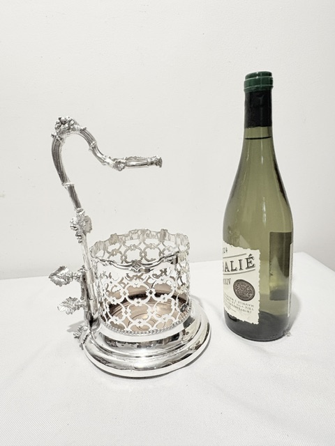 Antique Silver Plated Wine or Champagne Coaster Holder Antique Silver Plated Wine or Champagne Coaster Holder