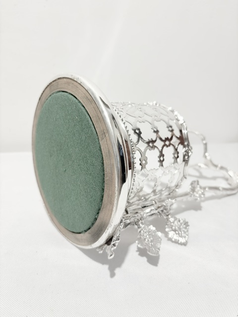Antique Silver Plated Wine or Champagne Coaster Holder Antique Silver Plated Wine or Champagne Coaster Holder