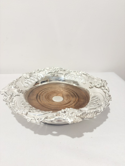 Antique Pair of Silver Plated Wine Bottle or Decanter Coasters Antique Pair of Silver Plated Wine Bottle or Decanter Coasters