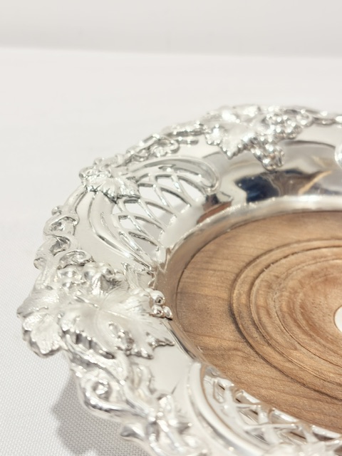 Antique Pair of Silver Plated Wine Bottle or Decanter Coasters Antique Pair of Silver Plated Wine Bottle or Decanter Coasters