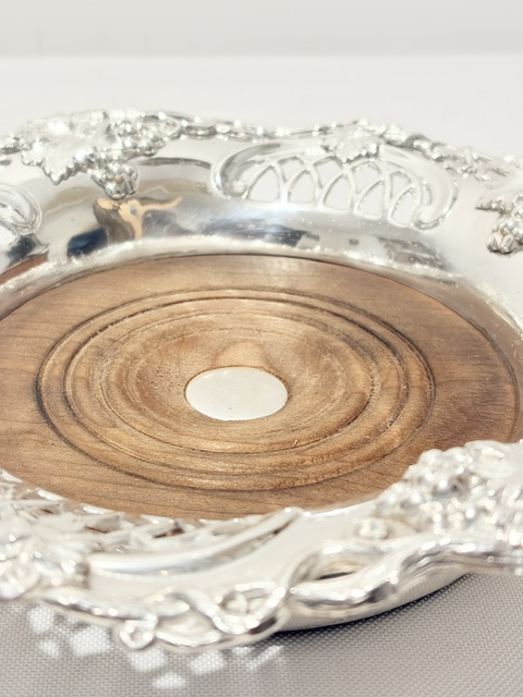Antique Pair of Silver Plated Wine Bottle or Decanter Coasters Antique Pair of Silver Plated Wine Bottle or Decanter Coasters
