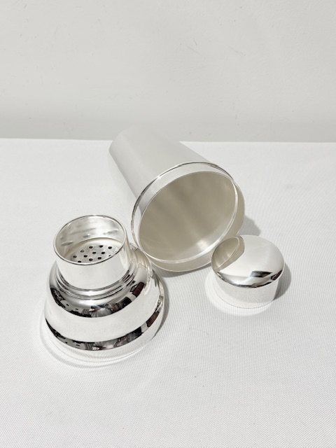 Chunky Antique Silver Plated Cocktail Shaker